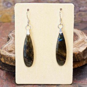 Labradorite and Sterling Silver Dangle Earrings